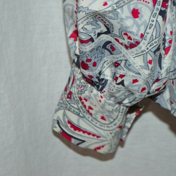1980s Bleyle Pink Gray Paisley Polyester Button - Picture 4 of 7